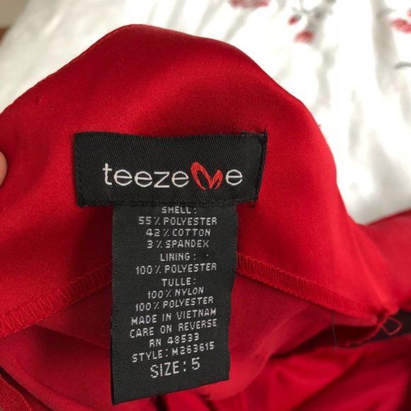 Teeze Me Red Prom Dress, Size 5 - Picture 5 of 8